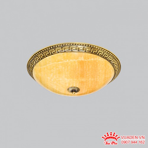Đèn áp trần thiết kế chao đá viền đồng trang trí họa tiết...