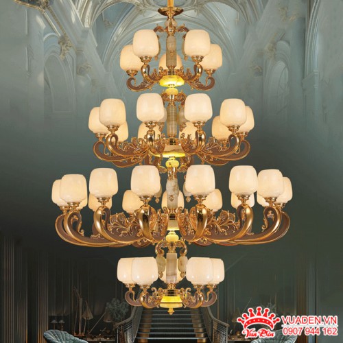 Đèn chùm cao cấp thiết kế phong cách Châu Âu trang trí sảnh...