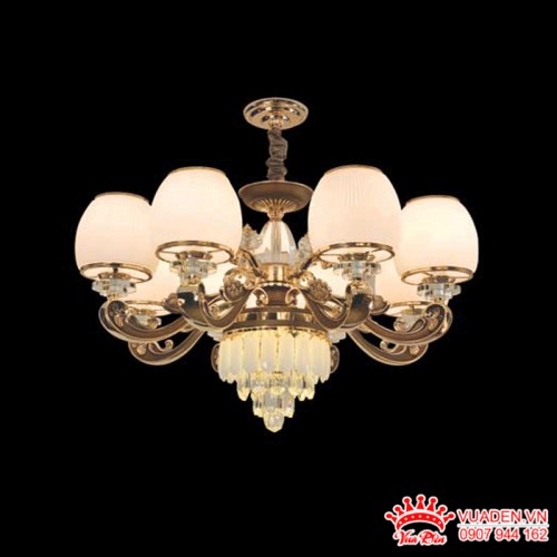 Đèn chùm cổ điển chao thủy tinh thiết kế tinh tế sang trọng
