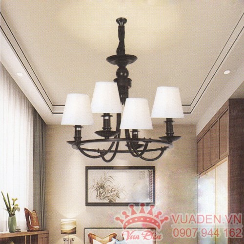Đèn chùm dù khung sắt nghệ thuật trang trí bàn ăn đẹp