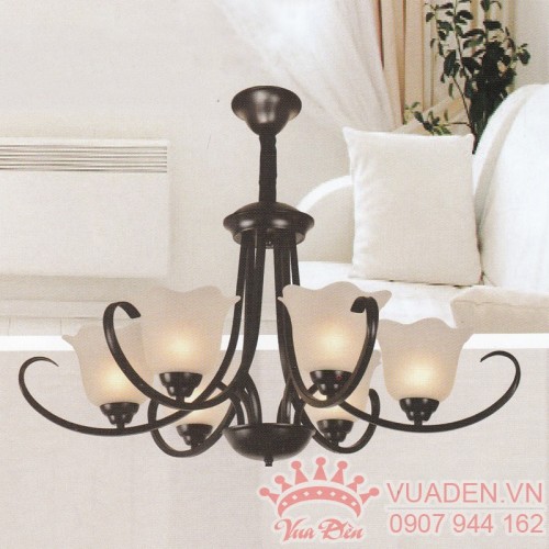 Đèn chùm khung sắt nghệ thuật trang trí phòng ăn