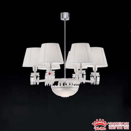 Đèn chùm nến chao vải màu trắng sang trọng
