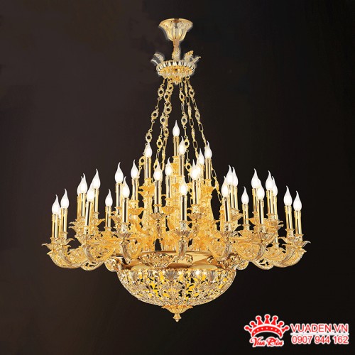 Đèn chùm nến chất liệu hợp kim xi vàng thiết kế phong cách...