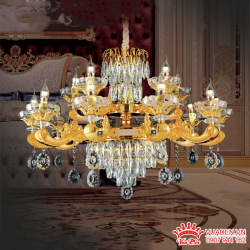 Đèn chùm pha lê chao thủy tinh thiết kế độc đáo ấn tượng