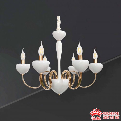 Đèn chùm thả thân trắng sang trọng hiện đại
