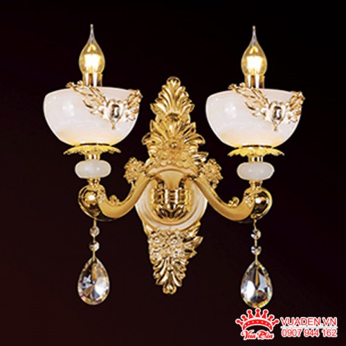 Đèn gắn vách chao đá bạch ngọc cổ điển sang trọng
