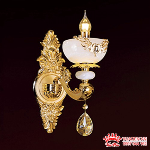 Đèn gắn vách chao đá bạch ngọc cổ điển sang trọng