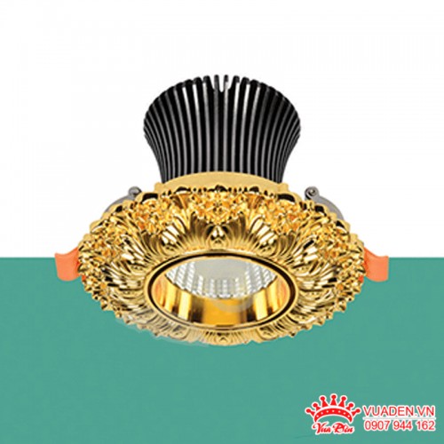 Đèn Led âm trần chất liệu đồng nguyên chất xi mạ vàng sang...