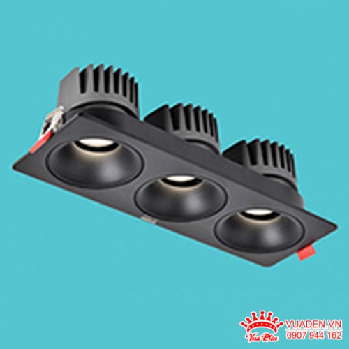 Đèn Led âm trần Spotlight chống chói viền đen thiết kế 1 - 4 bóng