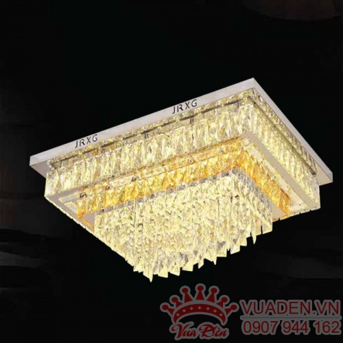 Đèn mâm áp trần hình chữ nhật pha lê cao cấp trang trí phòng...