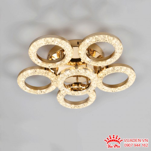 Đèn mâm áp trần Led thiết kế những vòng tròn lấp lánh sang...