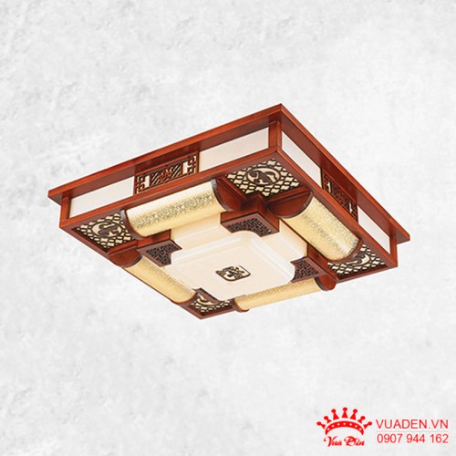 Đèn mâm gỗ áp trần thiết kế phong cách cổ điển sang trọng ấn tượng