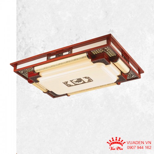 Đèn mâm gỗ hình chữ nhật thiết kế phong cách cổ điển sang trọng