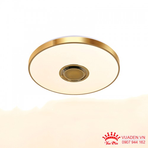 Đèn Mâm Led ốp trần viền vàng hiện đại sang trọng