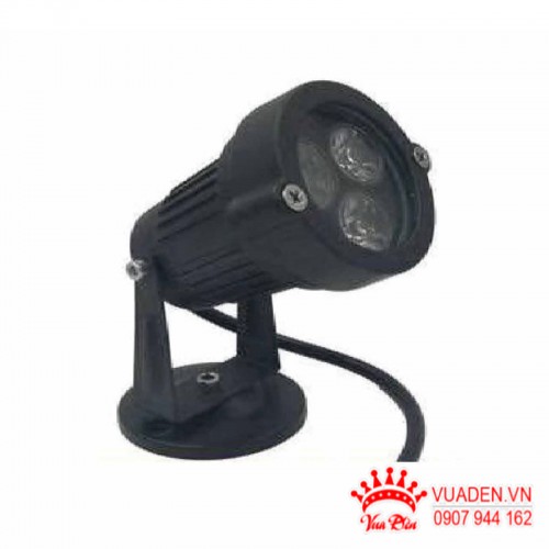 Đèn ngồi rọi cỏ màu đen 3W ánh sáng RGB 7 màu
