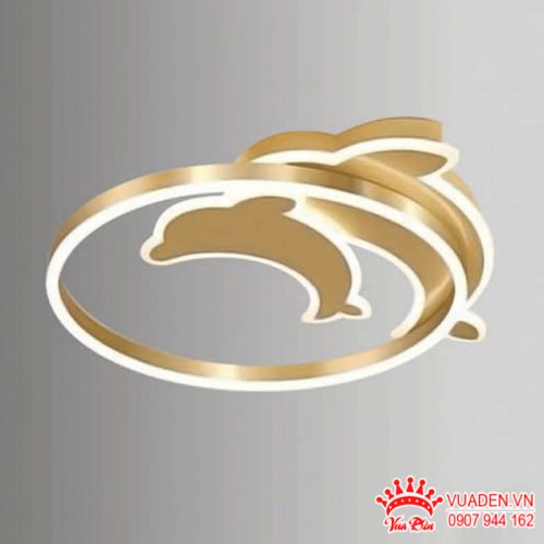 Đèn ốp trần Mica vòng Led trang trí hình cá heo sinh động