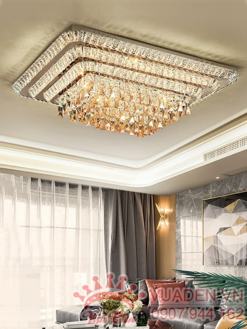 Đèn ốp trần pha lê 3 chế độ màu