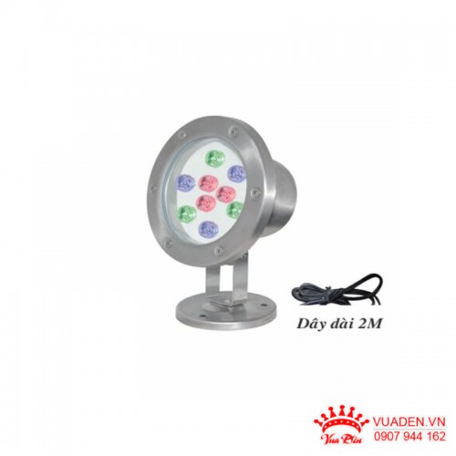 Đèn pha led sử dụng đặt dưới nước và trên bờ ánh sáng đổi màu