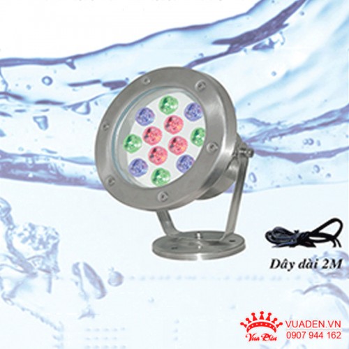 Đèn pha led sử dụng đặt dưới nước và trên bờ ánh sáng đổi màu