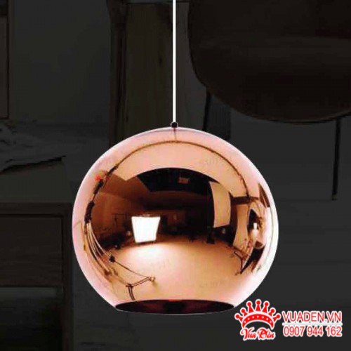 Đèn thả đơn hình cầu màu hồng