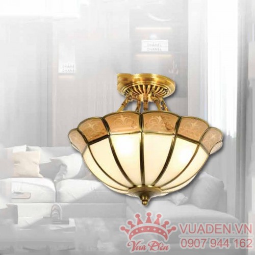 Đèn thả đơn xi mạ đồng trang trí mái vòm đẹp