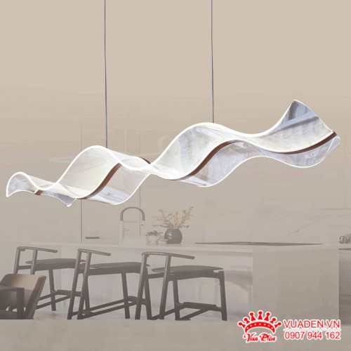 Đèn thả hình lượn sóng trang trí bàn ăn hiện đại