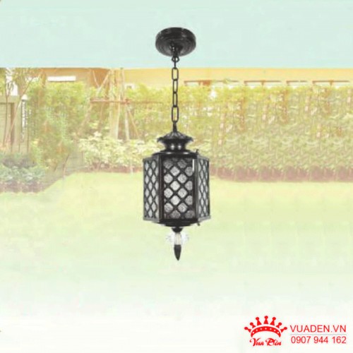 Đèn thả sân vườn thiết kế khung đen bọc chao đèn đẹp và...