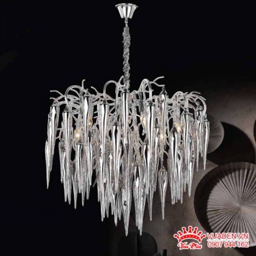 Đèn thả thân nhôm hợp kim màu bạc tạo hình độc đáo ấn...