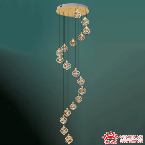 Đèn thả thông tầng pha lê kiểu dáng sang trọng