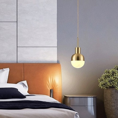 Đèn thả trang trí thân kim loại xi kiểu dáng đơn giản
