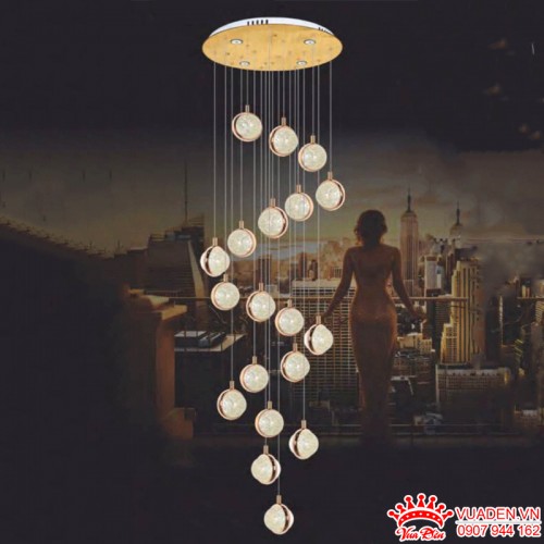 Đèn thông tầng pha lê cao cấp kiểu dáng độc đáo