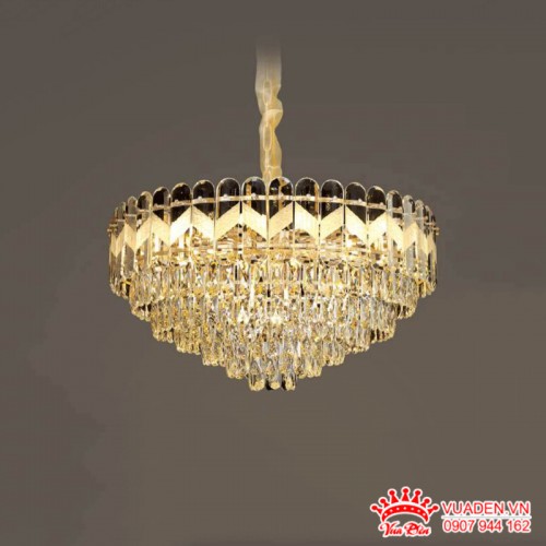 Đèn treo pha lê khung tròn kiểu cổ điển