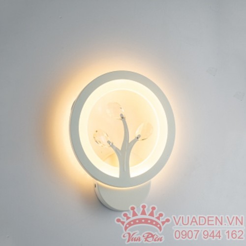 Đèn vách thiết kế hình tròn họa tiết đính pha lê tinh tế