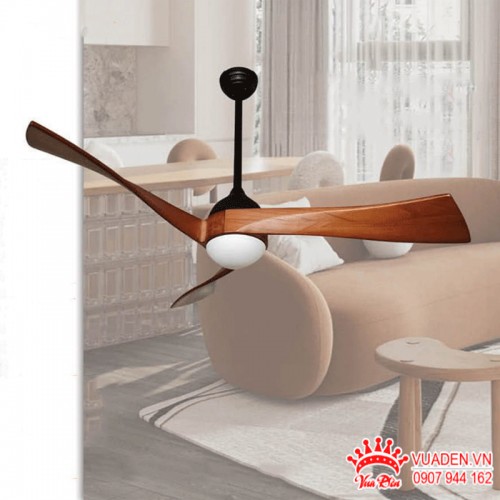 Quạt trần có đèn thiết kế 3 cánh gỗ công suất 50W