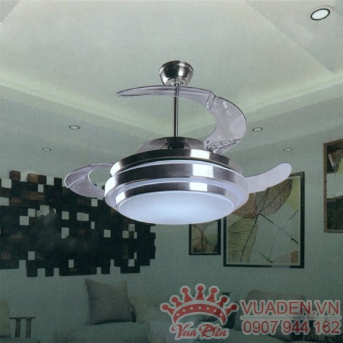 Quạt trần đèn cánh ẩn trang trí phòng khách đơn giản