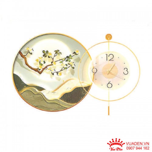 Tranh đồng hồ gắn tường trang trí phong cảnh thiên nhiên tươi...